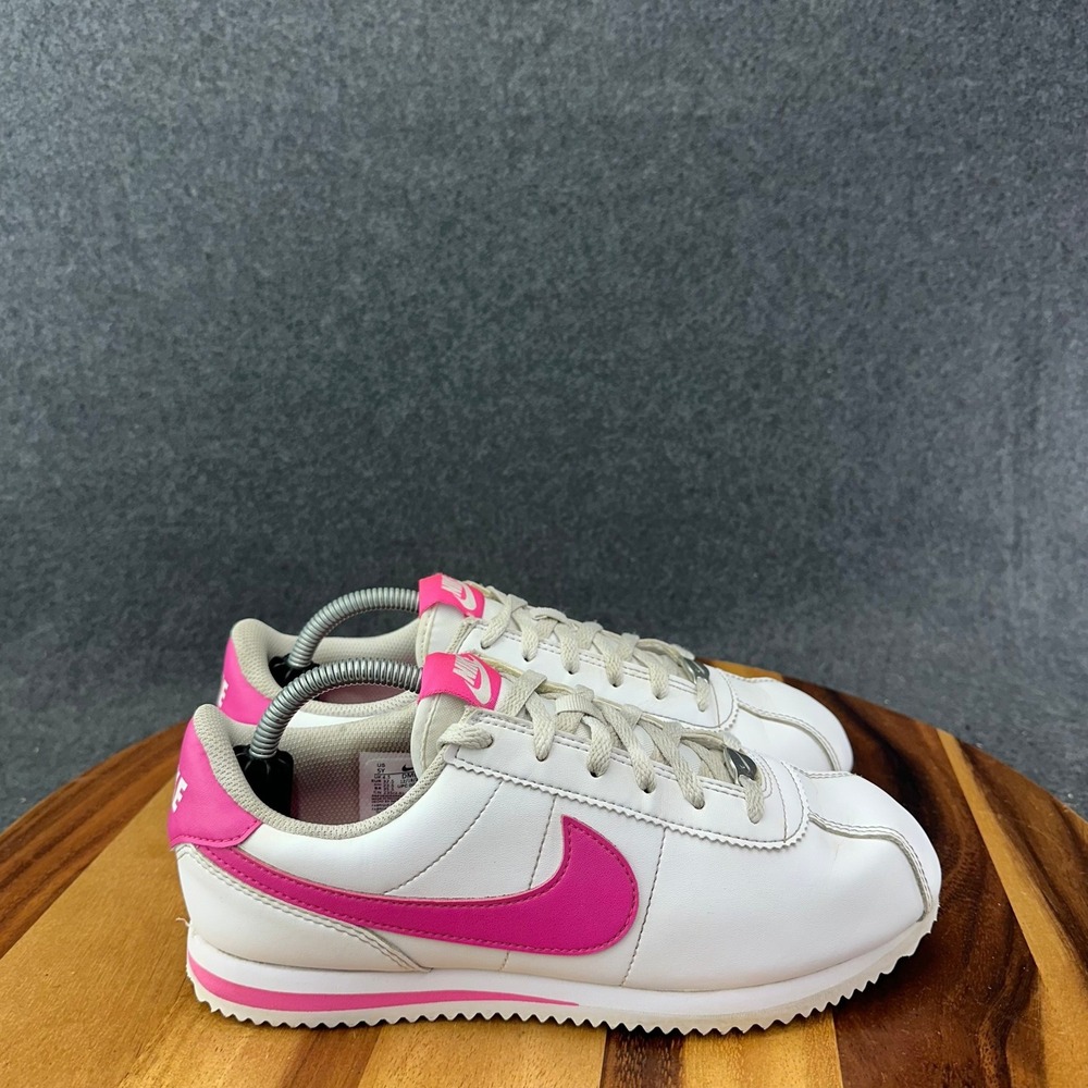 Nike Cortez 'Fuchsia Pink' White Sneakers, Size 5Y/ Womens 6.5 DM0950-104